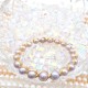 K Gold Covered Purple Natural Baroque Freshwater Pearl Open Bracelet