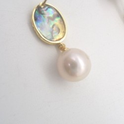Colorful Abalone Baroque Natural Edison Pearl Stud Earrings