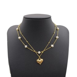 True love series K gold heart-shaped pendant set of natural Baroque pearl necklaces