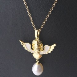 DanVanna Original Smiling Angel Natural Coquilles Pendant Necklace