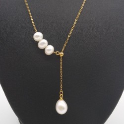 Freshwater Oval Pearl Pendant Baroque Pearl Necklace