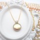 Natural Baroque Button Freshwater Purple Pearl Set Rhinestone Pendant Necklace