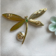 Dragonfly-Shaped Pearl Shell Brooch Pendant