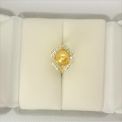 Yellow Pearl Flower Ring